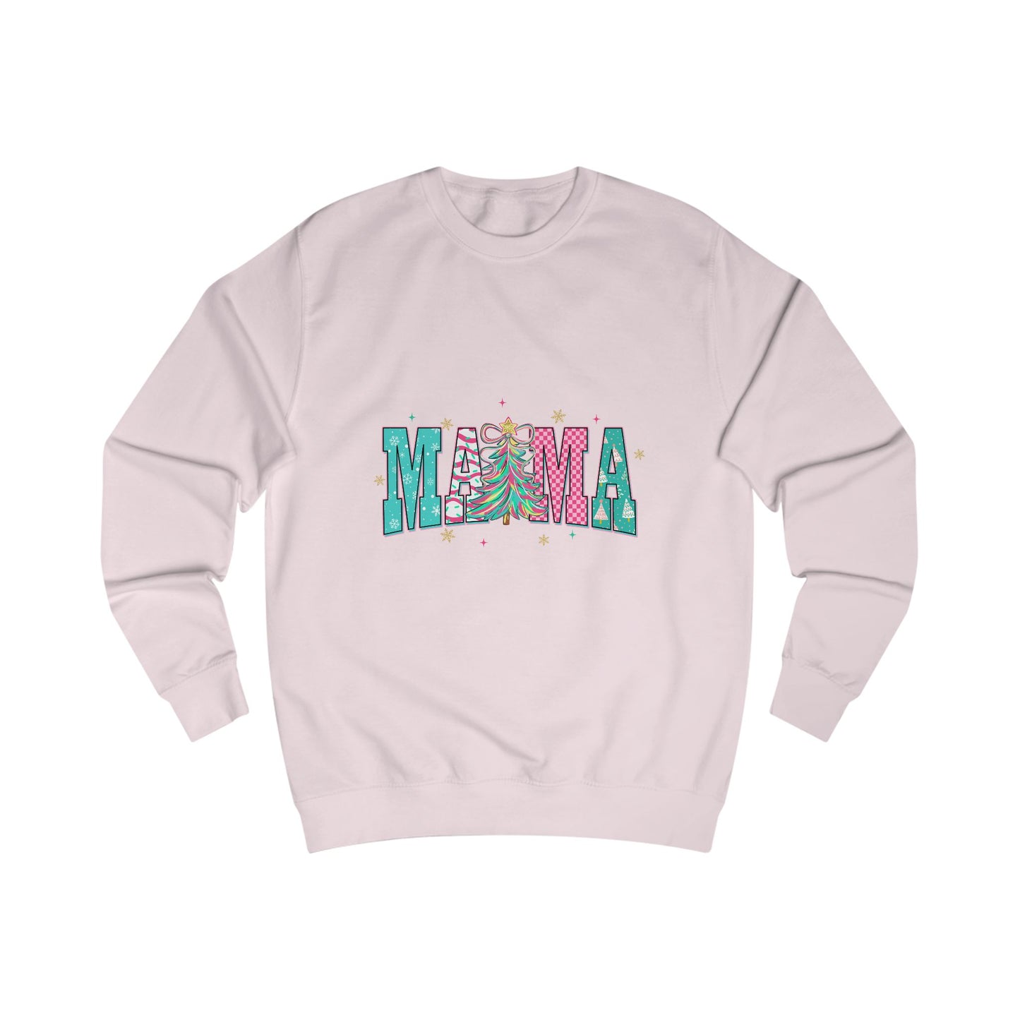 Mama pink/teal Christmassy Sweat Shirt
