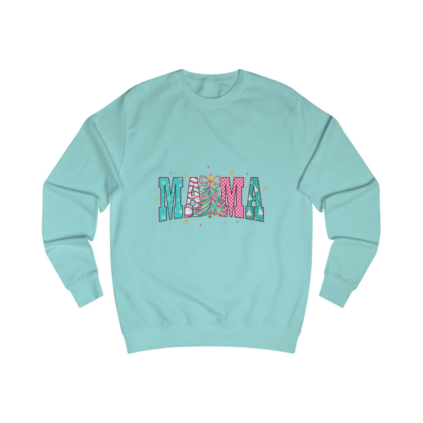 Mama pink/teal Christmassy Sweat Shirt