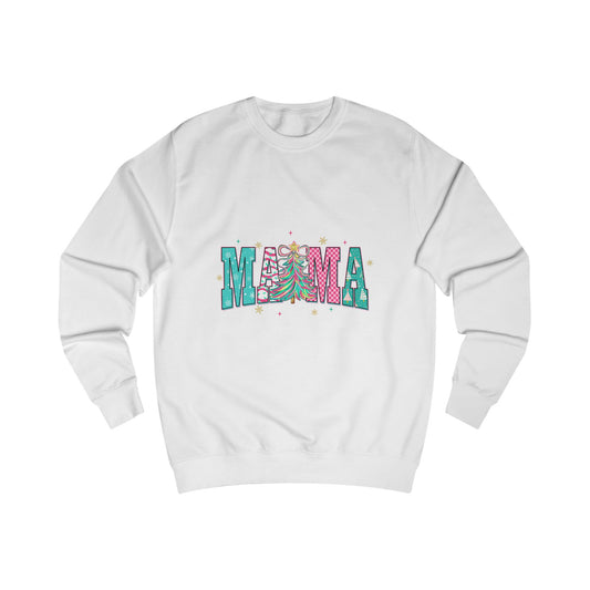 Mama pink/teal Christmassy Sweat Shirt